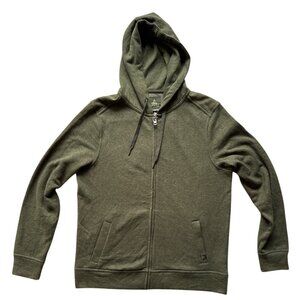 Prana Mens Olive Full-Zip Hoodie Sweatshirt M Organic Cotton/Recycled Polyester